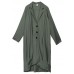 boutique gray green Coats Women oversize maxi coat Notched pockets asymmetric outwear