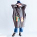 2021 gray cartoon print cotton cardigans plus size casual big coats